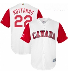 Mens Canada Baseball Majestic 22 George Kottaras White 2017 World Baseball Classic Replica Team Jersey Mens Canada Baseball Majestic 22 George Kottaras White 2017 World Baseball Classic Replica Team Jersey