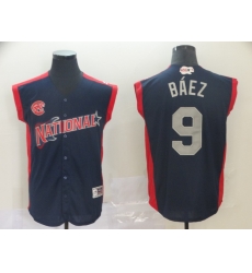 National League 9 Javier Baez Navy 2019 MLB all star Game Workout Player Jersey National League 9 Javier Baez Navy 2019 MLB all star Game Workout Player Jersey