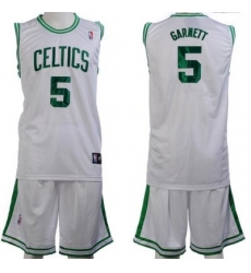 Boston Celtics 5 Kevin Garnett White Jerseys&Shorts Boston Celtics 5 Kevin Garnett White Jerseys&Shorts