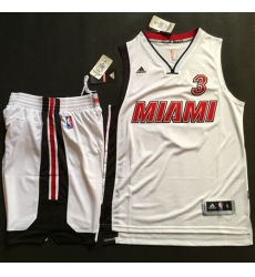 Heat #3 Dwyane Wade White Throwback A Set Stitched NBA Jersey Heat #3 Dwyane Wade White Throwback A Set Stitched NBA Jersey