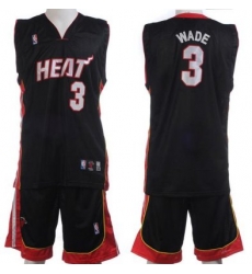 Miami Heat 3 Dwayne Wade Black Jerseys&Shorts Miami Heat 3 Dwayne Wade Black Jerseys&Shorts
