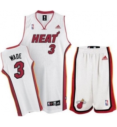 Miami Heat 3 Dwyane Wade White Revolution 30 Swingman Jersey & Shorts Suit Miami Heat 3 Dwyane Wade White Revolution 30 Swingman Jersey & Shorts Suit