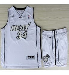 Miami Heat 34 Ray Allen White Silver Number Revolution 30 Jerseys Shorts NBA Suits Miami Heat 34 Ray Allen White Silver Number Revolution 30 Jerseys Shorts NBA Suits