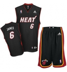 Miami Heat 6 Lebron James Black Revolution 30 Swingman Jersey & Shorts Suit Miami Heat 6 Lebron James Black Revolution 30 Swingman Jersey & Shorts Suit