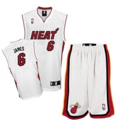 Miami Heat 6 Lebron James White Revolution 30 Swingman Jersey & Shorts Suit Miami Heat 6 Lebron James White Revolution 30 Swingman Jersey & Shorts Suit