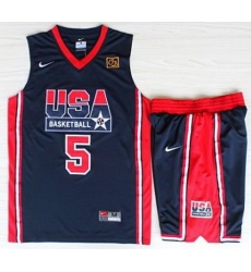 USA Basketball 1992 Olympic Dream Team Blue Jerseys & Shorts Suits 5# David Robinson USA Basketball 1992 Olympic Dream Team Blue Jerseys & Shorts Suits 5# David Robinson