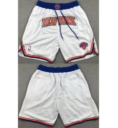 Men New Yok Knicks White Shorts Men New Yok Knicks White Shorts