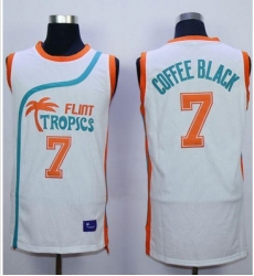 Flint Tropics #7 Coffee Black White Semi-Pro Movie Stitched Basketball Jersey Flint Tropics #7 Coffee Black White Semi-Pro Movie Stitched Basketball Jersey