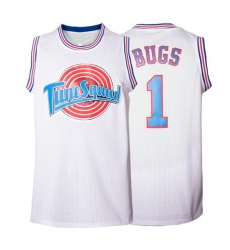 Men Space Jam Tune Squad #1 Bugs Bunny White Movie Stitched Basketball Jersey Men Space Jam Tune Squad #1 Bugs Bunny White Movie Stitched Basketball Jersey