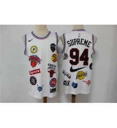 Men Supreme Nike 18ss NBA Teams Jersey White Men Supreme Nike 18ss NBA Teams Jersey White