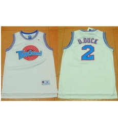 Space Jam Tune Squad #2 Daffy Duck White Movie Stitched Basketball Jersey Space Jam Tune Squad #2 Daffy Duck White Movie Stitched Basketball Jersey