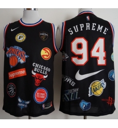 Supreme X Nike X NBA Logos White Stitched Basketball Jersey Supreme X Nike X NBA Logos White Stitched Basketball Jersey