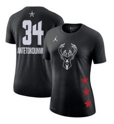 Bucks 34 Giannis Antetokounmpo Black 2019 NBA All Star Game Women's T Shirt Bucks 34 Giannis Antetokounmpo Black 2019 NBA All Star Game Women's T Shirt