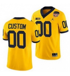 Men michigan Yellow Customized football jerseys Men michigan Yellow Customized football jerseys