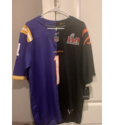 Tigers Bengals Split jersey Customized Black Purple Tigers Bengals Split jersey Customized Black Purple
