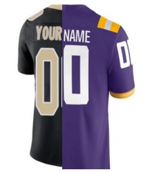 Tigers Saints Split jersey Customized Purple Black Tigers Saints Split jersey Customized Purple Black
