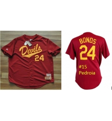 Men 15 Devils Dustin Pedroia ASU NCAA Red jersey Men 15 Devils Dustin Pedroia ASU NCAA Red jersey