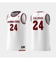 Men Arizona State Sun Devils Jordan Salzman White Replica College Basketball Jersey Men Arizona State Sun Devils Jordan Salzman White Replica College Basketball Jersey