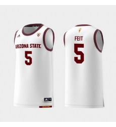 Men Arizona State Sun Devils Kyle Feit White Replica College Basketball Jersey Men Arizona State Sun Devils Kyle Feit White Replica College Basketball Jersey