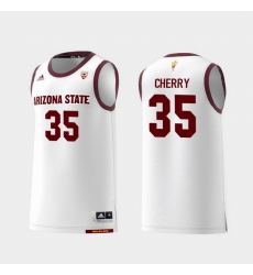Men Arizona State Sun Devils Taeshon Cherry White Replica College Basketball Jersey Men Arizona State Sun Devils Taeshon Cherry White Replica College Basketball Jersey