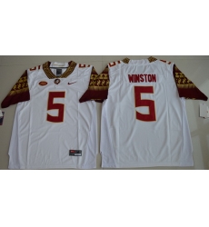 Florida State Seminoles 5 Jameis Winston White College Jersey Florida State Seminoles 5 Jameis Winston White College Jersey