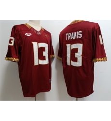 Florida State Seminoles Jordan Travis #13 Red Stitched Football Jersey Florida State Seminoles Jordan Travis #13 Red Stitched Football Jersey