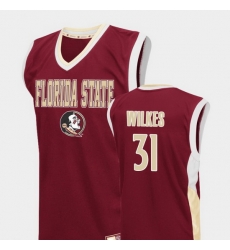 Men Florida State Seminoles Wyatt Wilkes Red Fadeaway College Basketball Jersey Men Florida State Seminoles Wyatt Wilkes Red Fadeaway College Basketball Jersey