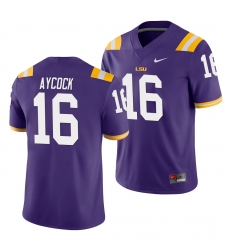 LSU Tiger Aj Aycock Purple Game Men'S Jersey LSU Tiger Aj Aycock Purple Game Men'S Jersey