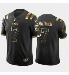 LSU Tiger Tyrann Mathieu Black Golden Edition Men'S Jersey LSU Tiger Tyrann Mathieu Black Golden Edition Men'S Jersey