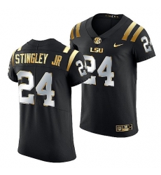 Lsu Tigers Derek Stingley Jr. 2021 22 Golden Edition Elite Football Black Jersey Lsu Tigers Derek Stingley Jr. 2021 22 Golden Edition Elite Football Black Jersey
