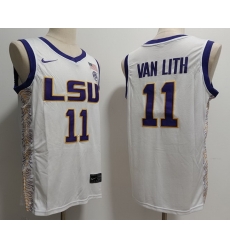 Men LSU Tigers #11 Hailey Van Lith White Baseball Stitched NCAA Jersey Men LSU Tigers #11 Hailey Van Lith White Baseball Stitched NCAA Jersey