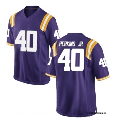 Men LSU Tigers Harold Perkins Jr. #40 Purple Stitched Jersey Men LSU Tigers Harold Perkins Jr. #40 Purple Stitched Jersey