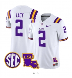Men LSU Tigers Kyren Lacy #2 White Stitched NCAA Jersey Men LSU Tigers Kyren Lacy #2 White Stitched NCAA Jersey