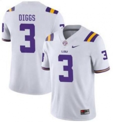 Men LSU Tigers Logan Diggs #3 White Stitched NCAA Jersey Men LSU Tigers Logan Diggs #3 White Stitched NCAA Jersey