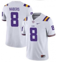 Men LSU Tigers Malik Nabers #8 White Stitched NCAA Jersey Men LSU Tigers Malik Nabers #8 White Stitched NCAA Jersey