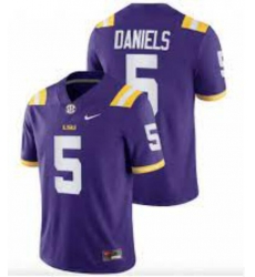Men LSU tigers Jayden Daniels #5 Purple Limited Stitched jersey Men LSU tigers Jayden Daniels #5 Purple Limited Stitched jersey