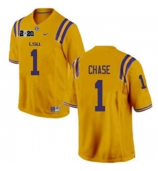 NCAA LSU Tigers #1 Ja'Marr Chase Yellow 2020 national championship Jersey NCAA LSU Tigers #1 Ja'Marr Chase Yellow 2020 national championship Jersey