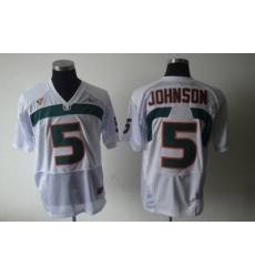 Hurricanes #5 Andre Johnson White Embroidered NCAA Jerseys Hurricanes #5 Andre Johnson White Embroidered NCAA Jerseys