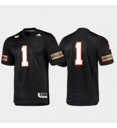 Men Miami Hurricanes 1 Black Premier Football Jersey Men Miami Hurricanes 1 Black Premier Football Jersey