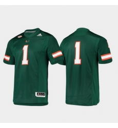 Men Miami Hurricanes 1 Green Premier Football Jersey Men Miami Hurricanes 1 Green Premier Football Jersey