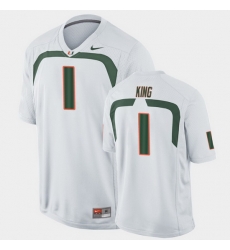 Men Miami Hurricanes D'Eriq King Game White College Football Jersey Men Miami Hurricanes D'Eriq King Game White College Football Jersey