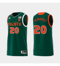 Men Miami Hurricanes Dewan Hernandez Green Replica College Basketball Jersey Men Miami Hurricanes Dewan Hernandez Green Replica College Basketball Jersey
