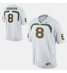 Men Miami Hurricanes Duke Johnson College Football White Jersey Men Miami Hurricanes Duke Johnson College Football White Jersey