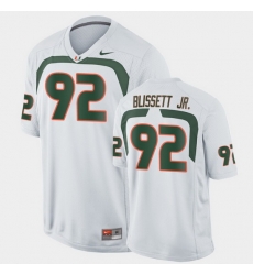 Men Miami Hurricanes Jason Blissett Jr. Game White College Football Jersey Men Miami Hurricanes Jason Blissett Jr. Game White College Football Jersey
