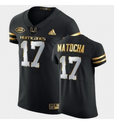 Men Miami Hurricanes Peyton Matocha Golden Edition Black Authentic Jersey Men Miami Hurricanes Peyton Matocha Golden Edition Black Authentic Jersey