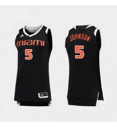 Men Miami Hurricanes Zach Johnson Black White Chase College Basketball Jersey Men Miami Hurricanes Zach Johnson Black White Chase College Basketball Jersey