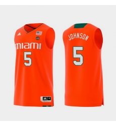 Men Miami Hurricanes Zach Johnson Orange Replica College Basketball Jersey Men Miami Hurricanes Zach Johnson Orange Replica College Basketball Jersey