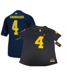 Men Jordan Michigan Wolverines #4 Jim Harbaugh Navy Blue College Football Jerseys Men Jordan Michigan Wolverines #4 Jim Harbaugh Navy Blue College Football Jerseys
