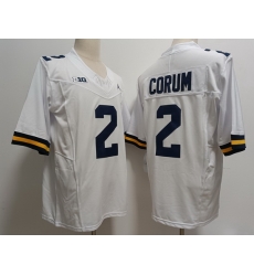 Men Michigan Wolverines Blake Corum #2 White High School F U S E Stitched Jersey Men Michigan Wolverines Blake Corum #2 White High School F U S E Stitched Jersey