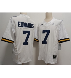 Men Michigan Wolverines Donovan Edwards #7 White F U S E Stitched Jersey Men Michigan Wolverines Donovan Edwards #7 White F U S E Stitched Jersey